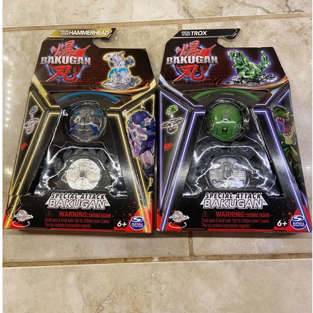 Bakugan Special Attack Hammerhead and Trox Battle League Spin Master Figures NIB